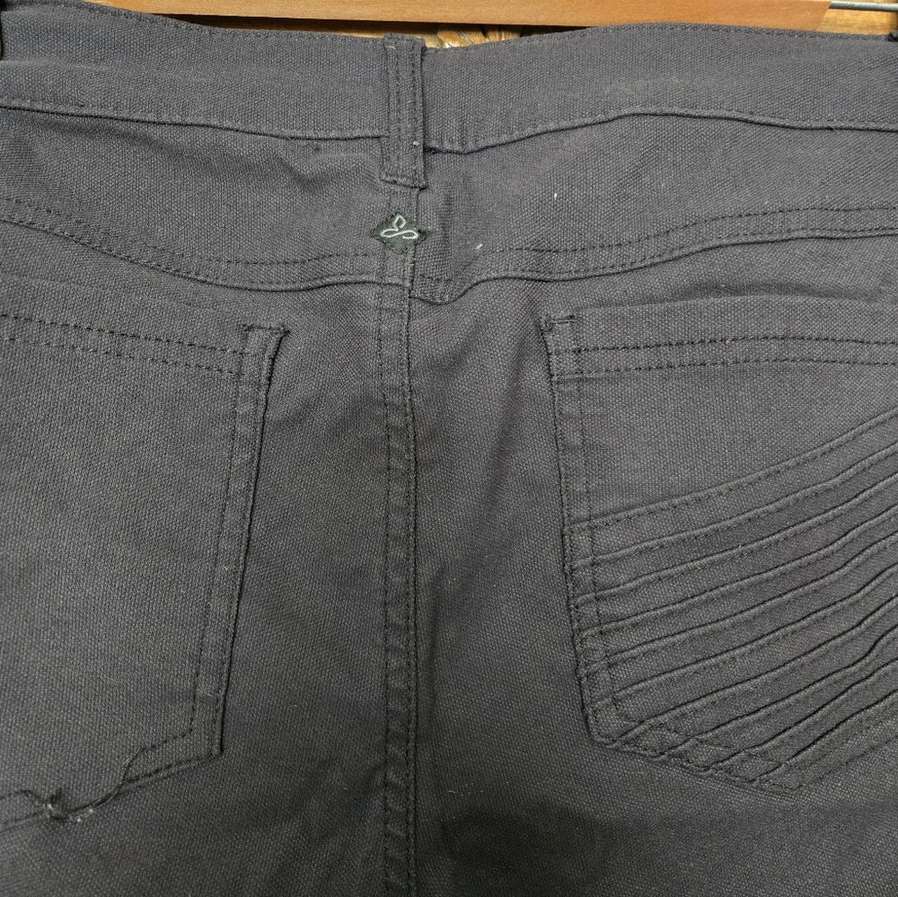 Prana "Brenna" Black Twill Moto Pants, Skinny Leg, Mid-Rise, Size 12 - Picture 6 of 7